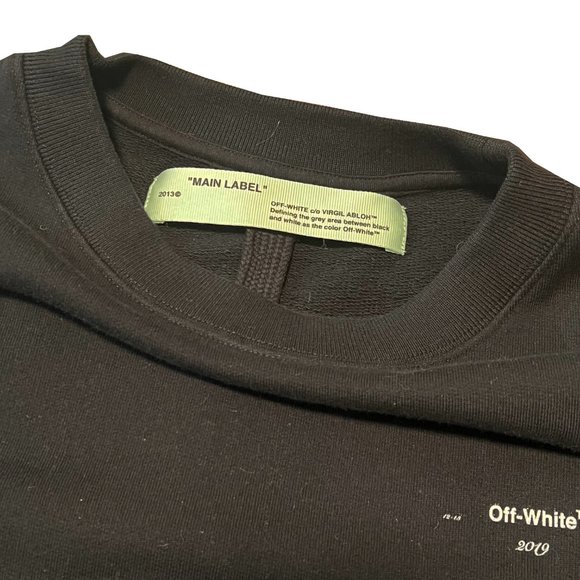 Off-White SS2019 "Impressionism" Black Crewneck Sweatshirt Size XL - Picture 4 of 6
